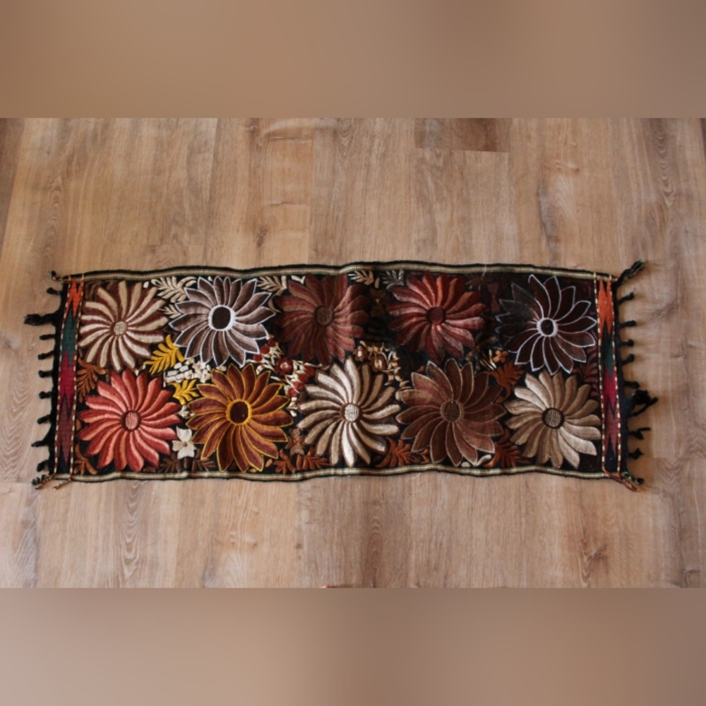 Authentic Mexican tapestry - floral pattern